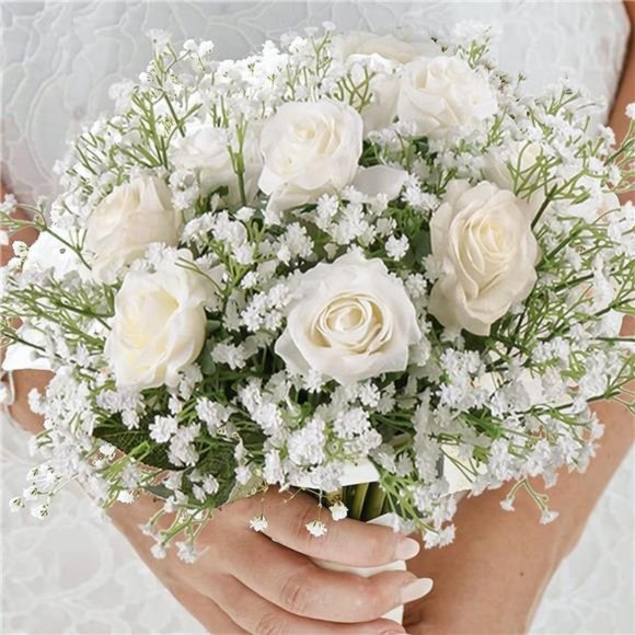 Artificial Flowers White Gypsophila Bouquets 15pcs Real Touch Flowers Wedding - Picture 6 of 6